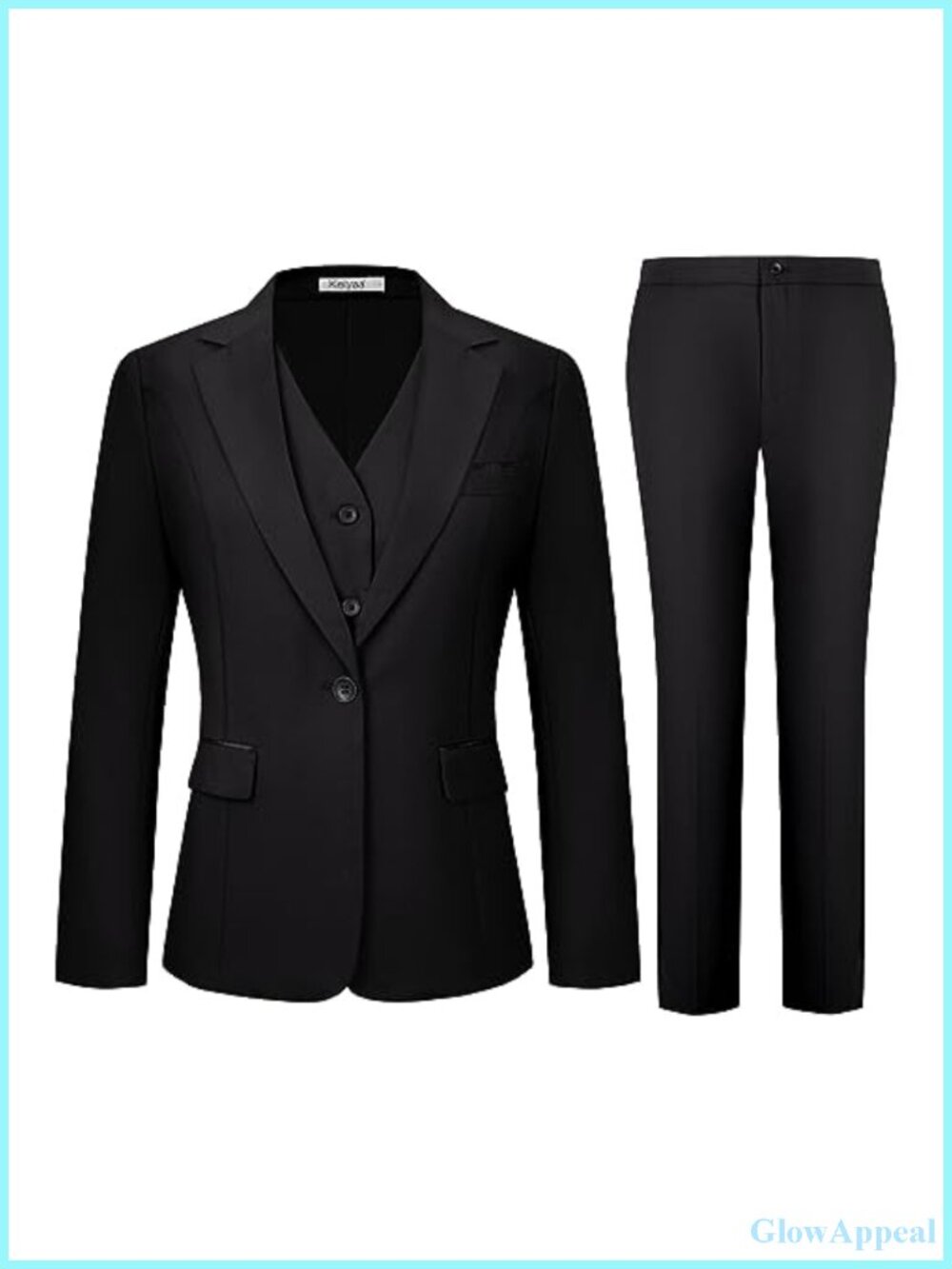 Women's 3 Piece Suit Set One Button Slim Fit Blazer Vest Pants Business
